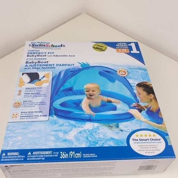 Kids SwimSchool Fun Fish BabyBoat in Blue by Aqua Leisure 6-24 months New - Picture 8 of 12